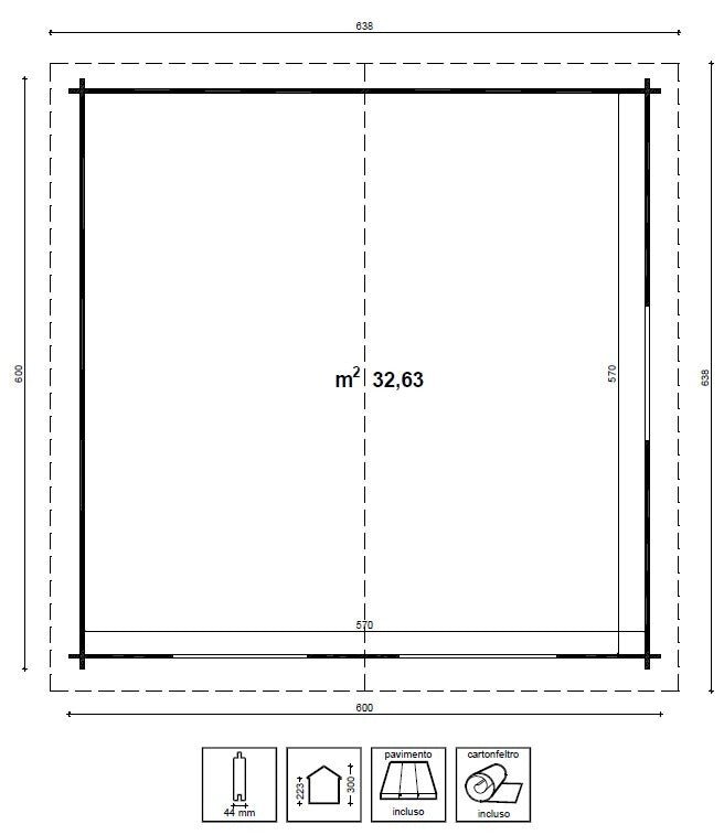 Casetta in legno ANNA 600X600 UP/CASANNA - Losa Esterni da vivere - Viridi